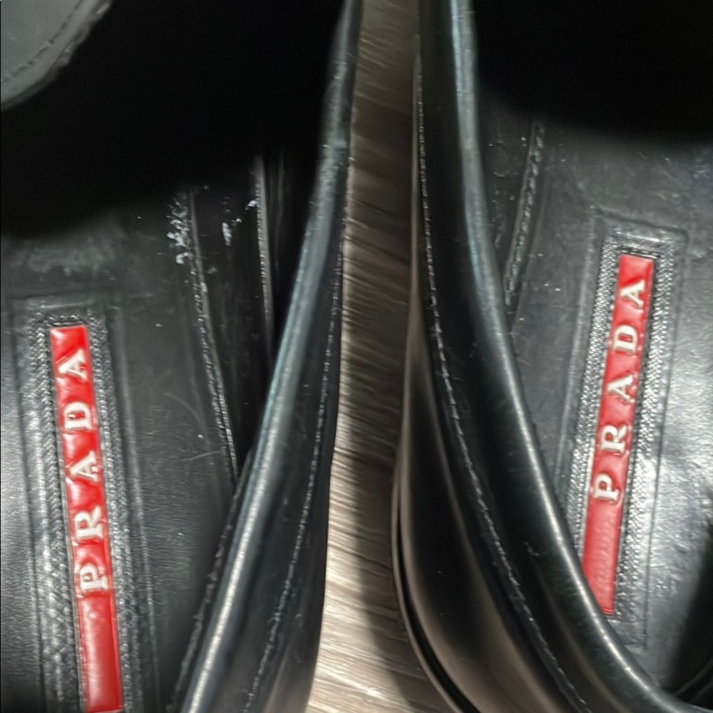 Prada Black Leather Slip-On Loafers - Picture 3 of 7